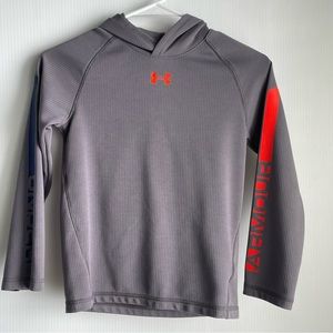 Under Armour long sleeve hooded shirt grey size 7